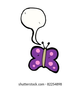 cartoon butterfly with speech bubble