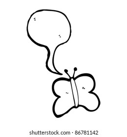 cartoon butterfly with speech bubble