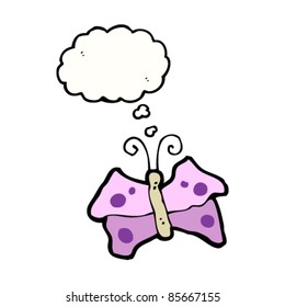 cartoon butterfly thinking