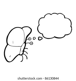 cartoon butterfly with thought bubble