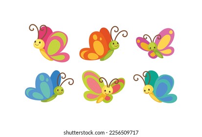 Premium Vector  Cute dinosaur playing with butterfly illustration