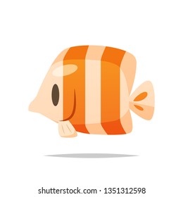 Cartoon butterflyfish vector isolated illustration