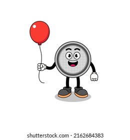 Dibujo de una celda de botón con un globo , diseño de caracteres