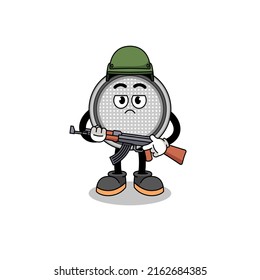 Cartoon of button cell soldier , character design