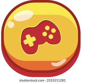 CARTOON BUTTON GAME YELLOW GAMEPLAY PC MOBILE ANIMATION DESIGN ASSET LOGO