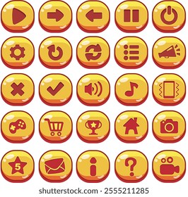CARTOON BUTTON GAME YELLOW GAMEPLAY PC MOBILE ANIMATION DESIGN ASSET LOGO