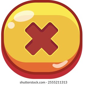 CARTOON BUTTON GAME YELLOW GAMEPLAY PC MOBILE ANIMATION DESIGN ASSET LOGO