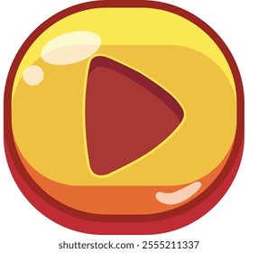 CARTOON BUTTON GAME YELLOW GAMEPLAY PC MOBILE ANIMATION DESIGN ASSET LOGO