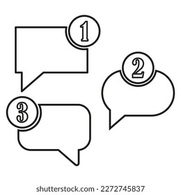 Cartoon button with messages icons. Text message. Vector illustration.