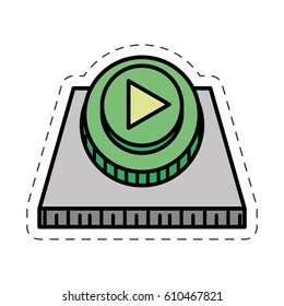 cartoon button play game image vector illustration eps 10