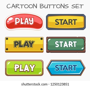 Cartoon buttons set game.Vector illustration