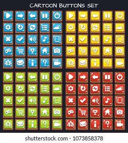 Cartoon buttons set game.Vector illustration,GUI elements for mobile games,video games