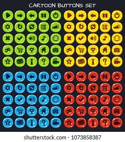 Cartoon buttons set game.Vector illustration,GUI elements for mobile games,video games