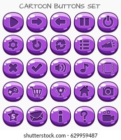 Cartoon buttons set game.Vector illustration,GUI elements for mobile games,video games