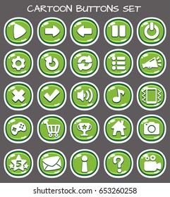 Cartoon buttons set game.Vector illustration,GUI elements for mobile games,video games