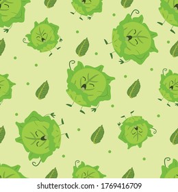 Cartoon Cabbage Vegetable Pattern Background Design Graphic suitable for your design needs: logos, illustrations, animations, t-shirt designs, etc.