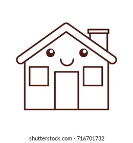 cartoon cabin house chimney comic
