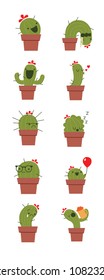 cartoon cactus in different poses