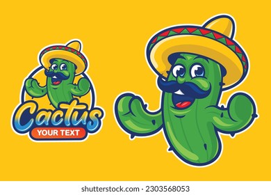 Cartoon cactus mexican mascot Vector