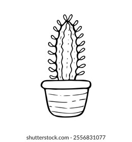 cartoon of  cactus plant uncolored