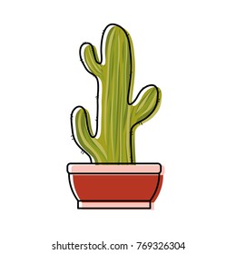 cartoon cactus in a pot