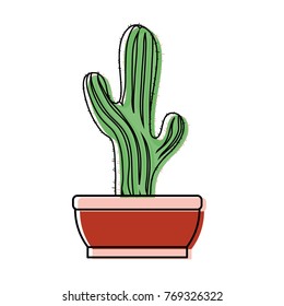 cartoon cactus in a pot