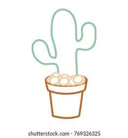 cartoon cactus in a pot