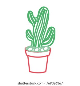 cartoon cactus in a pot