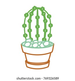 cartoon cactus in a pot