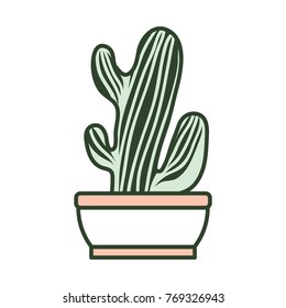 cartoon cactus in a pot
