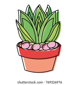 cartoon cactus in a pot