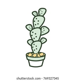 cartoon cactus in a pot