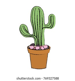 cartoon cactus in a pot