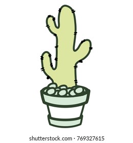 cartoon cactus in a pot