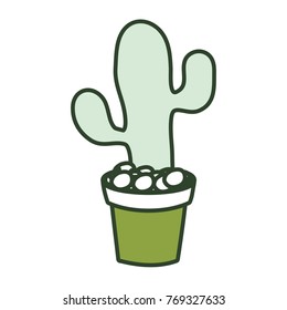 cartoon cactus in a pot