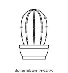 cartoon cactus in a pot
