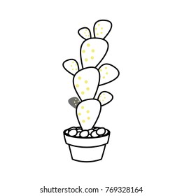 cartoon cactus in a pot