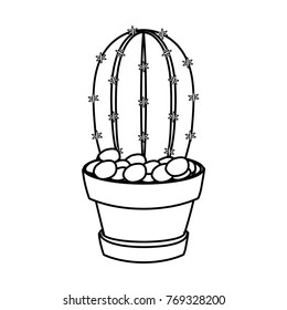 cartoon cactus in a pot