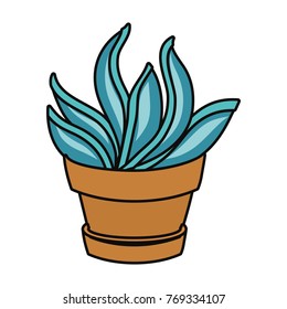 cartoon cactus in a pot