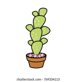 cartoon cactus in a pot
