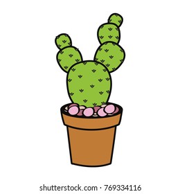 cartoon cactus in a pot