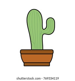 cartoon cactus in a pot