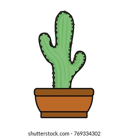 cartoon cactus in a pot