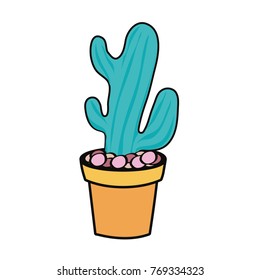 cartoon cactus in a pot