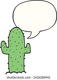 cacto de desenho animado com balão de fala