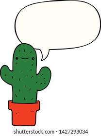 cartoon cactus with speech bubble