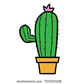 Cartoon Cactus Vector Illustration