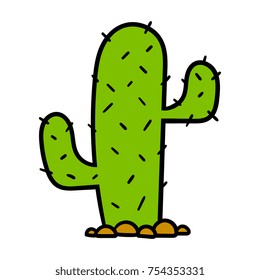 Cartoon Cactus Vector Illustration
