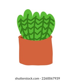 Cartoon cactus. Vector illustration in flat style isolated on white background.