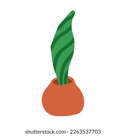 Cartoon cactus. Vector illustration in flat style isolated on white background.